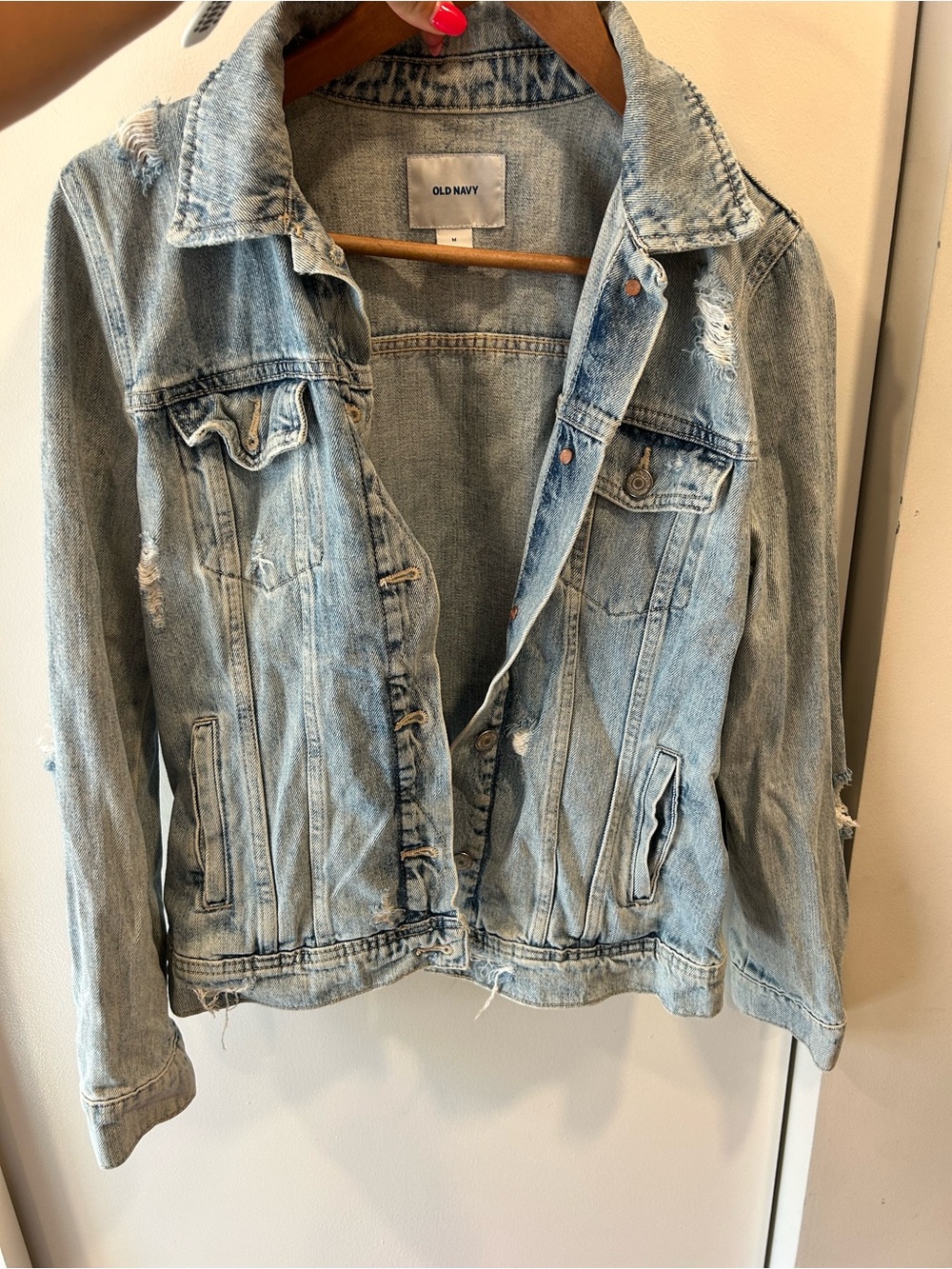Old Navy Light Blue Distressed Denim Jacket